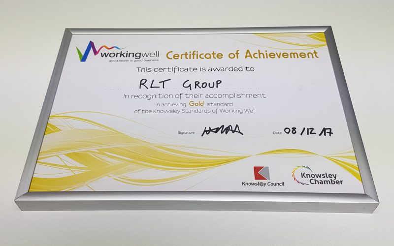 RLT Onsite | RLT Group Achieves Gold WorkingWell certificate…